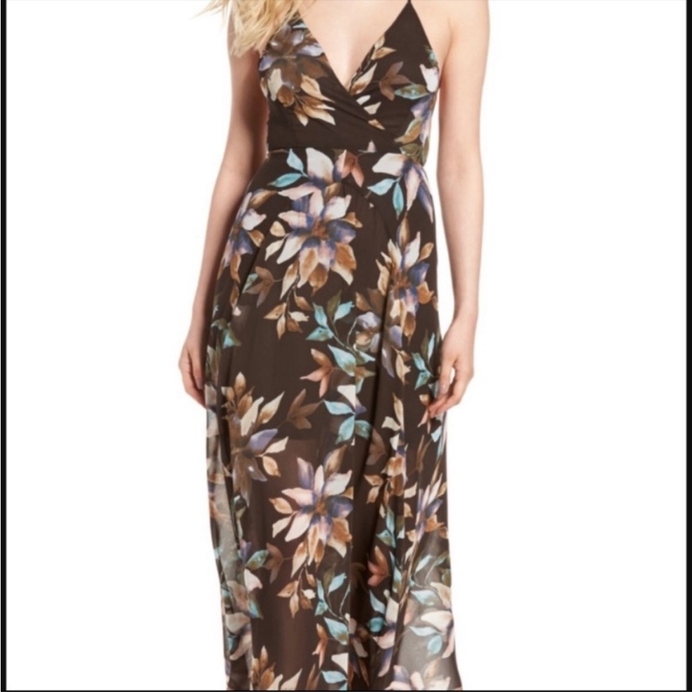 ASTR Brown Floral Dress